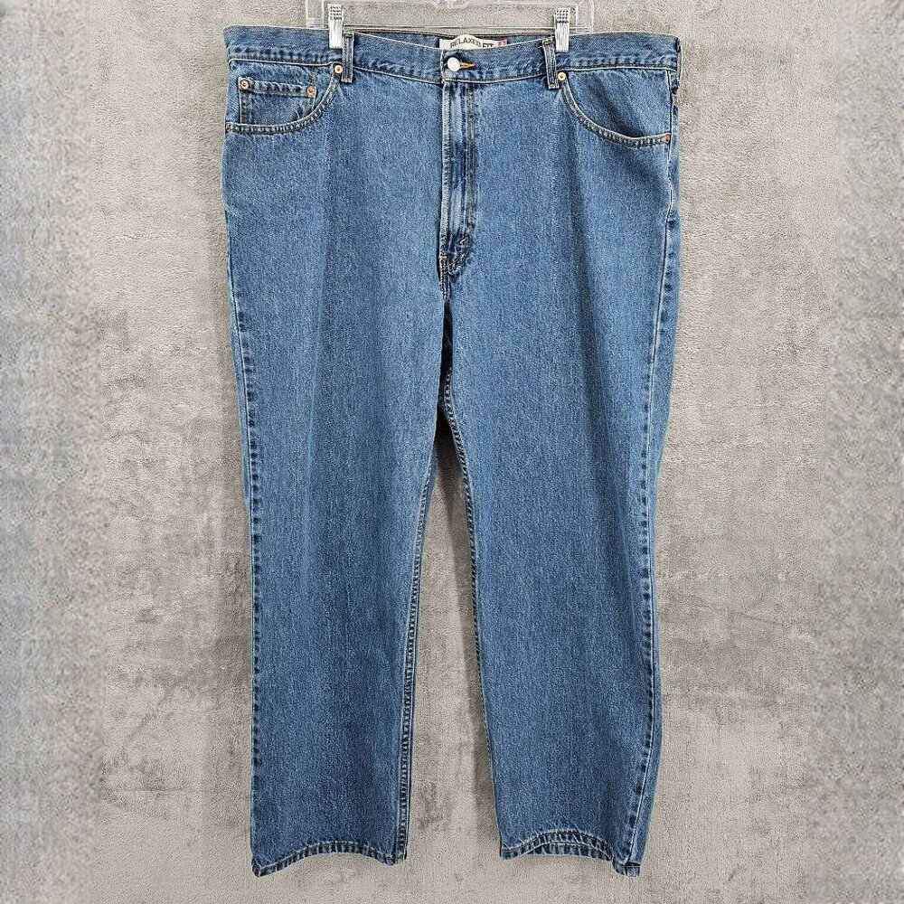 Levis 550 Relaxed Fit Jeans 44x30 Medium Blue Wash Cotton Denim Baggy Taper Plus